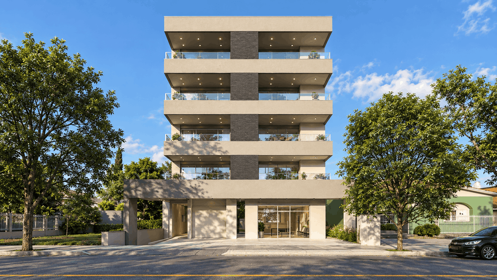 Fachada do Residencial Archangelo, empreendimento residencial e comercial no centro de Serafina Corrêa.