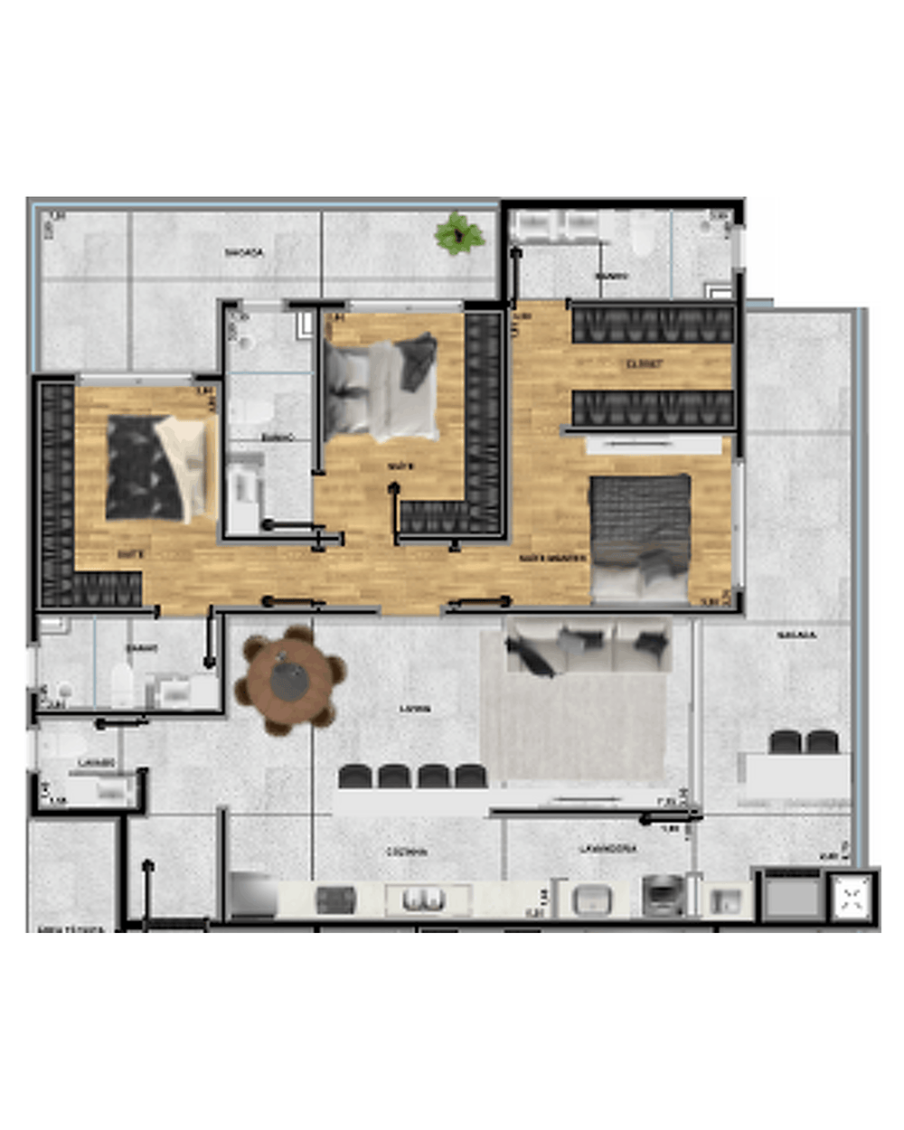 Planta Opção 03 — 149,47 m²